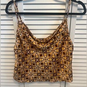 Satin crop top cowl neck. Size small.